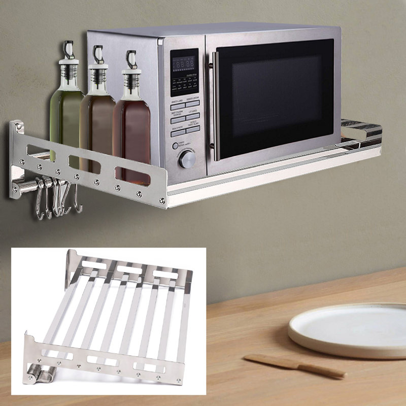 Prep & Savour Arkita 20'' Steel Standard Baker's Rack with Microwave